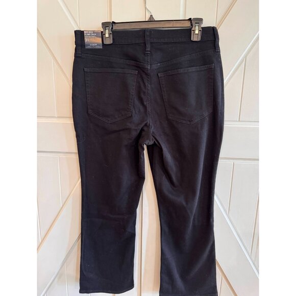 NWT J.Crew Black Mid-Rise Flare Crop Signature Stretch Jeans Womens Size 31 - Picture 4 of 10
